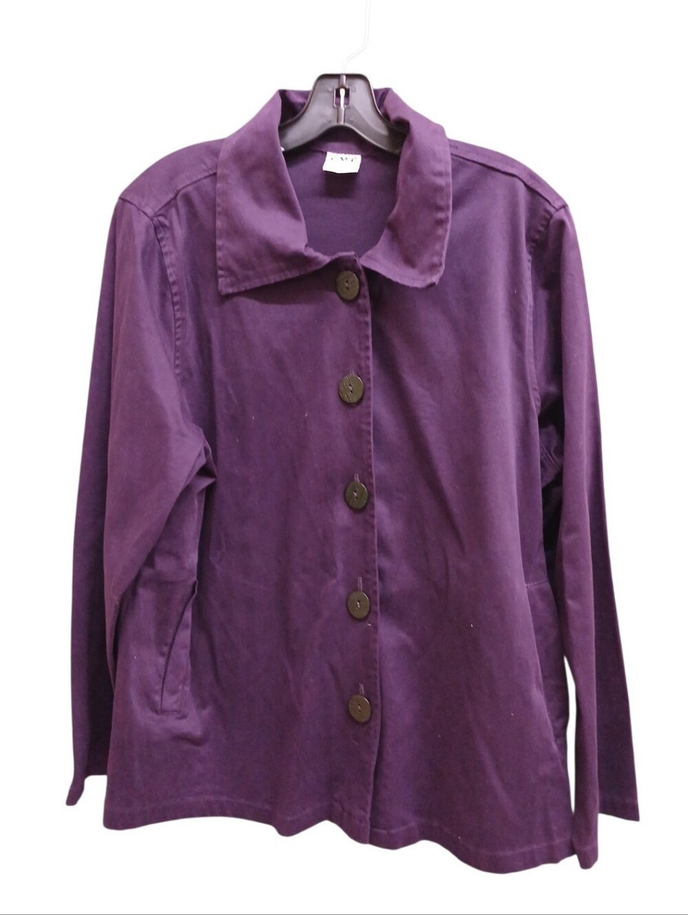 CMC Women's Dark Purple Button-Front Light Jacket Size Extra Large